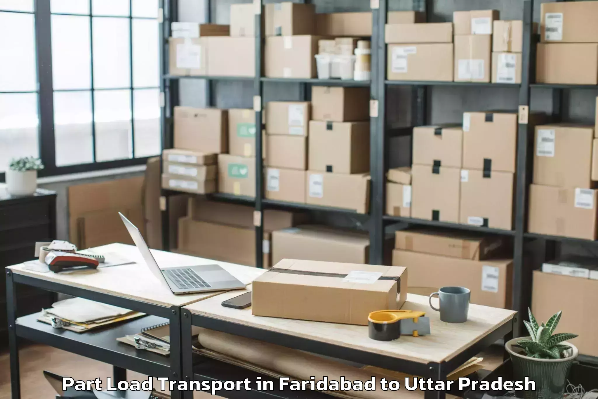 Easy Faridabad to Sikandra Rao Part Load Transport Booking